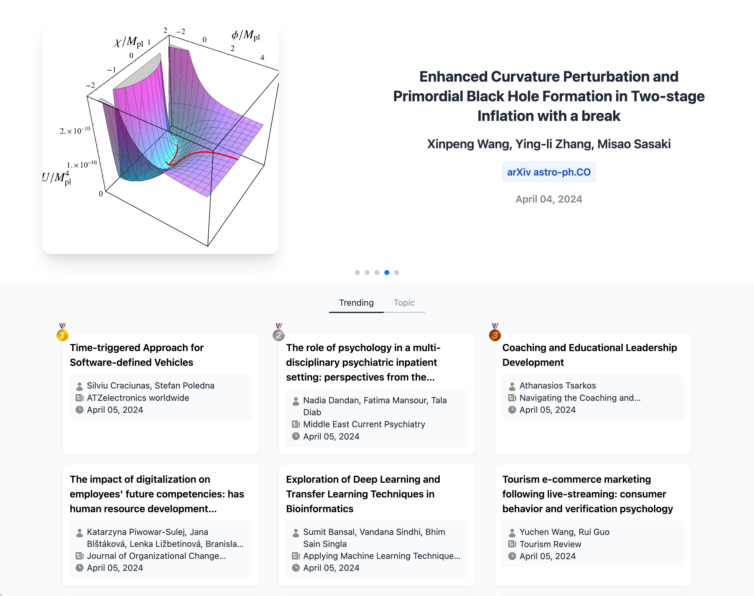 A curated feed of the hottest new research, surfaced by AI to keep you ahead of emerging trends and breakthroughs.